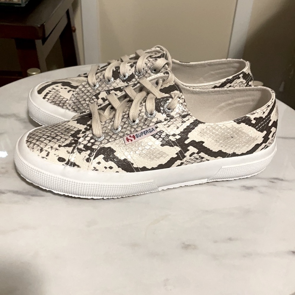 NWOT Superga Faux Grey Snakeskin Sneakers 2750 - Picture 7 of 10